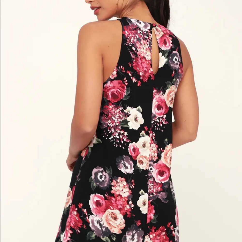 NWOT  Lulu's lovely black floral dress size XS - Picture 2 of 10